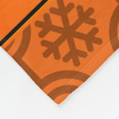 名前をカスタムするバレーボール黒オレンジ色の雪片 フリースブランケット (角)