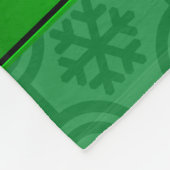 名前をカスタムするバレーボール黒緑の雪片 フリースブランケット (角)