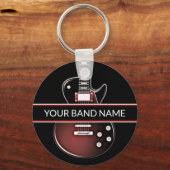名前をカスタムするバンドギターロック&転がミュージシャン音楽 キーホルダー (正面)