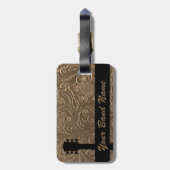 名前をカスタムするバンドバッグラベルギターロックカントリー音楽 ラゲッジタグ (裏面縦)