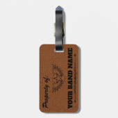 名前をカスタムするバンドバッグラベルロック&カントリーミュージック ラゲッジタグ (裏面縦)