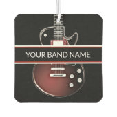 名前をカスタムするバンドマーチギターロックアンドロール音楽 カーエアーフレッシュナー (裏面)