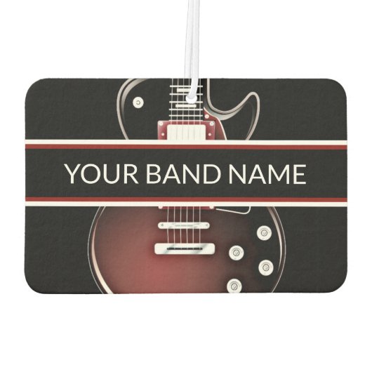 名前をカスタムするバンドマーチギターロックアンドロール音楽 カーエアーフレッシュナー (裏面)