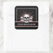 名前をカスタムするバンドマーチスカルボーンズ転がロック スクエアシール (バッグ)
