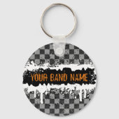 名前をカスタムするバンドマーチパンクロックミュージックミュージシャン キーホルダー (正面)