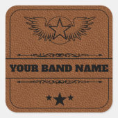 名前をカスタムするバンドマーチロックカントリーウエスタンミュージック スクエアシール (正面)