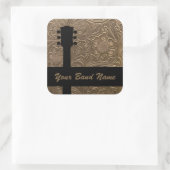 名前をカスタムするバンドマーチロックギターカントリー音楽 スクエアシール (バッグ)