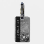 名前をカスタムするバンドマーチロック&メタル転がスカルラグ ラゲッジタグ (裏面縦)