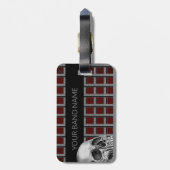名前をカスタムするバンドマーチロック&メ転がタルスカル ラゲッジタグ (裏面縦)