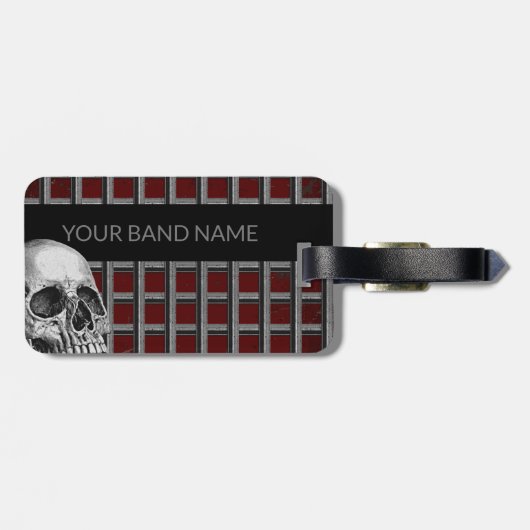 名前をカスタムするバンドマーチロック&メ転がタルスカル ラゲッジタグ (裏面横)