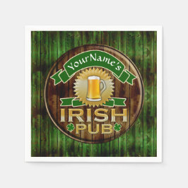 名前をカスタムするバーアイリッシュパブサインSt patricks day スタンダードカクテルナプキン