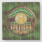 名前をカスタムするバーアイリッシュパブサインSt patricks day ストーンコースター (正面)