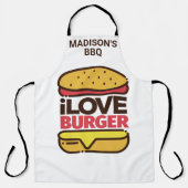 名前をカスタムするバーガーラバーエプロン エプロン (正面)