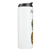 名前をカスタムするパイナップル愛好家の熱タンブラーのマグカップ タンブラー (回転左)