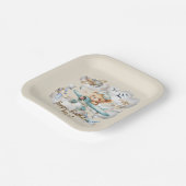 名前をカスタムするパイロットテディベアバースデーパーティー ペーパープレート (傾斜あり)