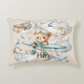 名前をカスタムするパイロットテディベア アクセントクッション (正面)