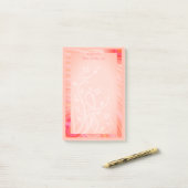 名前をカスタムするパステルオレンジピンクホワイトスパイラルつる植物 ポストイット (デスク上)