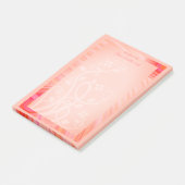 名前をカスタムするパステルオレンジピンクホワイトスパイラルつる植物 ポストイット (アングル)