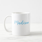 名前をカスタムするパステルクリスマスツリーズクラシックムグ コーヒーマグカップ (左)