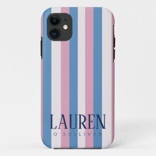 名前をカスタムするパステルストライプホテルケース iPhone 11 ケース