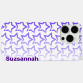 名前をカスタムするパステルパープルスターパターン Case-Mate iPhoneケース (裏面 (横))