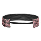 名前をカスタムするパステルピンクグリッターヒョウ柄 アスレチックヘッドバンド (裏面)