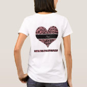 名前をカスタムするパステルピンクグリッターヒョウ柄 Tシャツ (裏面)