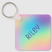 名前をカスタムするパステルレインボグラディエントキーチェーン キーホルダー (正面)