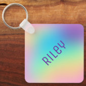 名前をカスタムするパステルレインボグラディエントキーチェーン キーホルダー (正面)