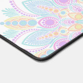 名前をカスタムするパステルレインボーフローラサンデマンダラ デスクマット (コーナー)