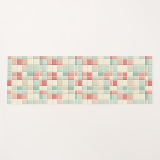 名前をカスタムするパステル模様フェイクセラミックタイル ヨガマット (正面(横))