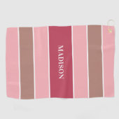 名前をカスタムするパターストライプンゴルフタオル ゴルフタオル (横)