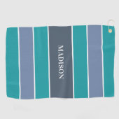 名前をカスタムするパターストライプンゴルフタオル ゴルフタオル (横)