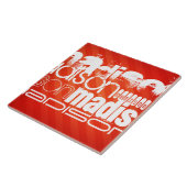 名前をカスタムするパターンオンネオンオレンジストライプ色 タイル (側面)