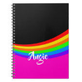 名前をカスタムするパターン(の模様が)ある虹 ノートブック (正面)