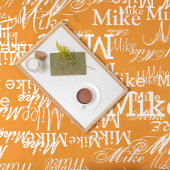 名前をカスタムするパターン(オレンジ色) フリースブランケット