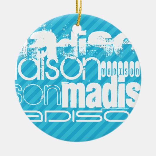 名前をカスタムするパターン;スカイブルーストライプ セラミックオーナメント (正面)