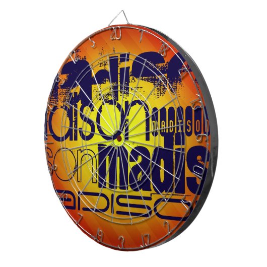 名前をカスタムするパターン;黄色のオレンジ色の背景 ダーツボード (正面右)