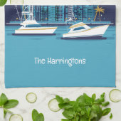 名前をカスタムするパナマシティ キッチンタオル (折り畳み)