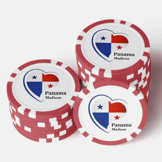 名前をカスタムするパナマラブ ポーカーチップ (積み重ね)
