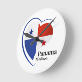 名前をカスタムするパナマラブ ラウンド壁時計 (傾斜)