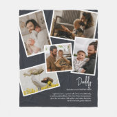 名前をカスタムするパパ父の定義フォトコラージュ フリースブランケット (正面)