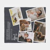 名前をカスタムするパパ父の定義フォトコラージュ フリースブランケット (正面(横))