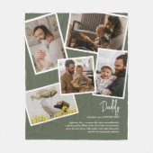 名前をカスタムするパパ父の定義フォトコラージュ フリースブランケット (正面)