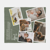 名前をカスタムするパパ父の定義フォトコラージュ フリースブランケット (正面(横))