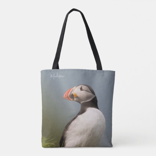名前をカスタムするパフィンバッグ トートバッグ (裏面)