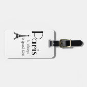 名前をカスタムするパリは常に良いアイディア白 ラゲッジタグ (正面横)