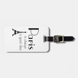 名前をカスタムするパリは常に良いアイディア白 ラゲッジタグ