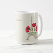 名前をカスタムするパリフランスマグ コーヒーマグカップ (正面右)