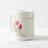 名前をカスタムするパリフランスマグ コーヒーマグカップ (正面左)